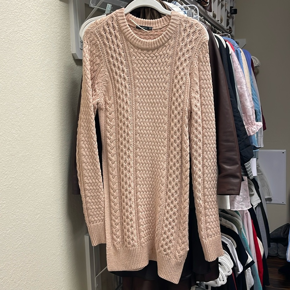ZARA DUSTY ROSE SWEATER DRESS SZ L